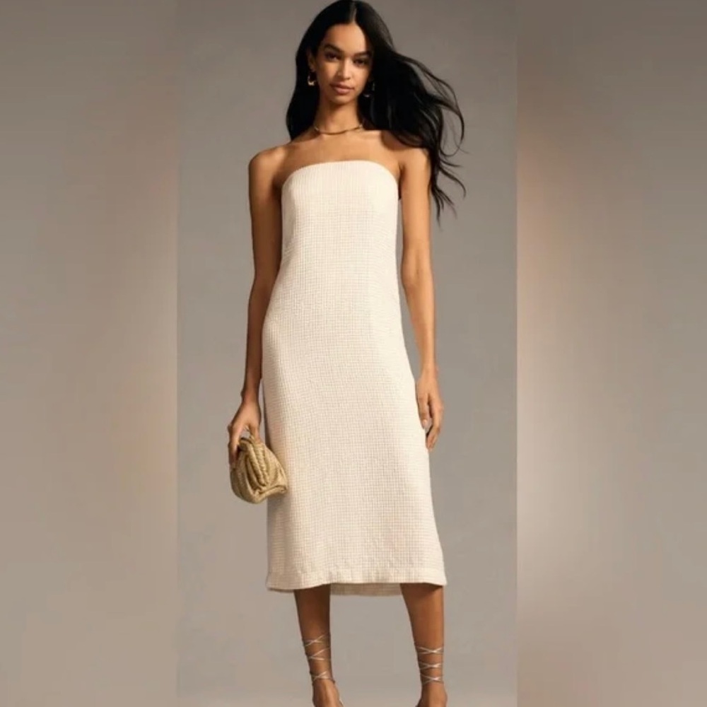 NWT Anthropologie Forever That Girl  Strapless Sequin Midi Dress Size S